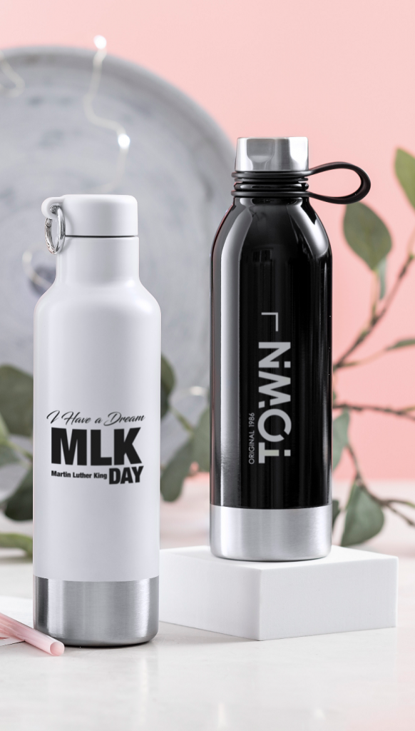 Botellas personalizadas blancas y negras